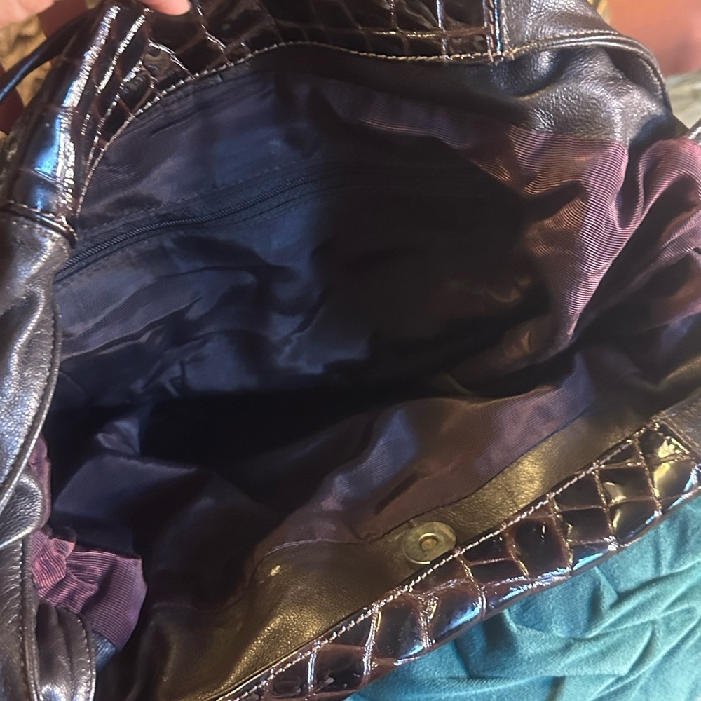 Soft Brown Leather With Pattern Leather Crocodile… - image 6